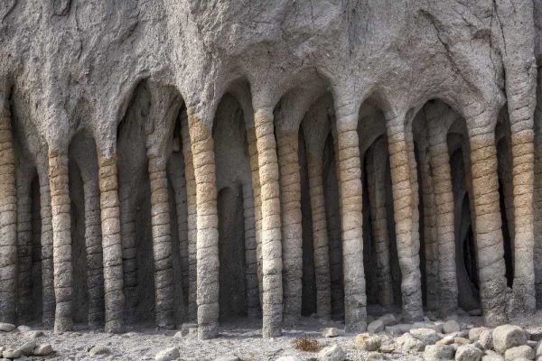 California, Mono County Volcanic rock pillars